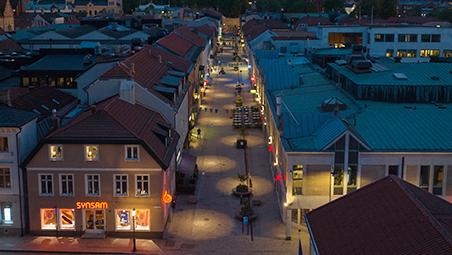 AERIAL lighting up the streets of Kalmar - Sweden