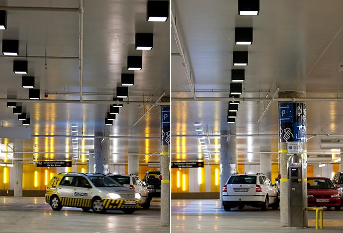 ROVASI éclaire le parking souterrain du HARPA CONCERT HALL à Reykjavik