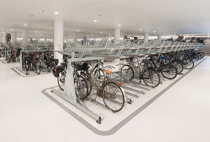 ROVASI lights up Beursplein bicycle parking in Amsterdam. 