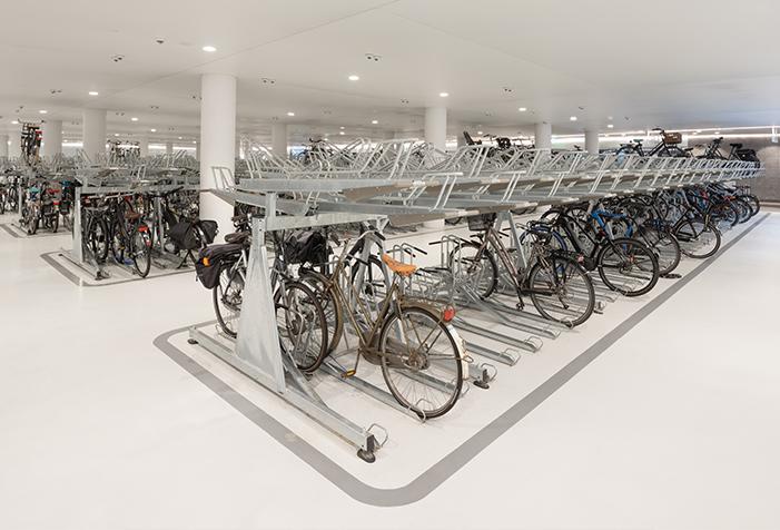 ROVASI lights up Beursplein bicycle parking in Amsterdam. 