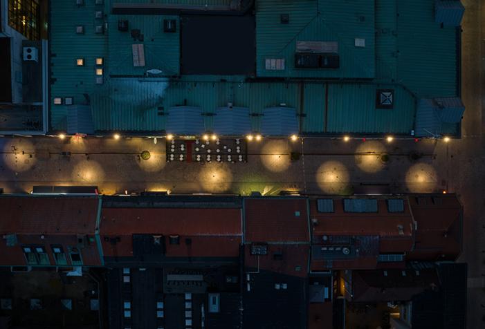 AERIAL lighting up the streets of Kalmar - Sweden
