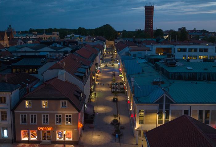 AERIAL lighting up the streets of Kalmar - Sweden