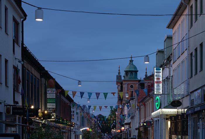 AERIAL lighting up the streets of Kalmar - Sweden