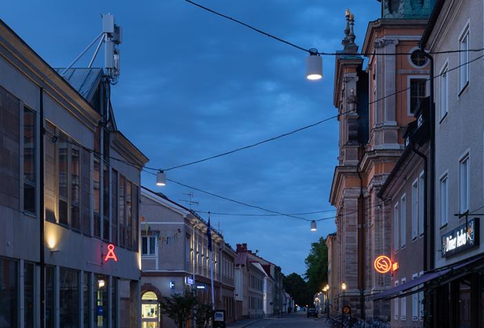 AERIAL lighting up the streets of Kalmar - Sweden