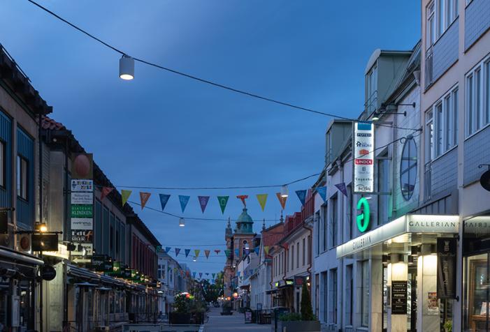 AERIAL lighting up the streets of Kalmar - Sweden