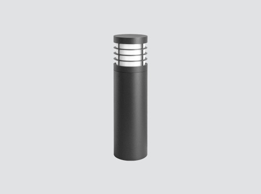 IP66 IK10 Bollard with opal diffuser and trims 360º light emission F122CLT-132CLT