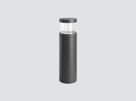 IP66 IK07 Bollard with fluted glass 360º light emission F122QRC IP66 IK07 Bollard with fluted glass 360º light emission F122QRC