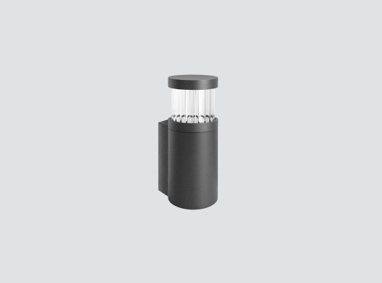 IP66 IK07 Wall-mounted luminaire with fluted glass 360º light emission F420QRC