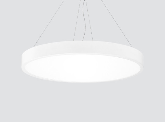 Pendant downlight suspended with four steel wire with opal diffuser F101PLC