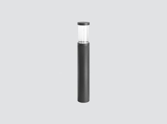 IP66 IK07 Bollard with fluted glass 360º light emission F134QRC