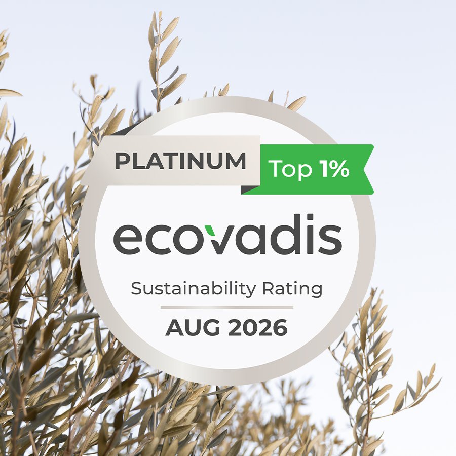 We have been awarded the prestigious EcoVadis Platinum Medal